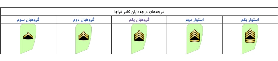 درجات کادر نیروی انتظامی